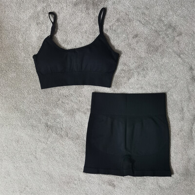 Σετ γυμναστικής γιόγκα Αθλητικά Γυναικεία Αθλητικά Αθλητικά Γυναικεία Αθλητικά Ενδύματα γυμναστικής Ψηλόμεση Κολλάν Σετ δύο τεμαχίων Σορτς Σετ Γυναικεία Ρούχα Γυμναστικής