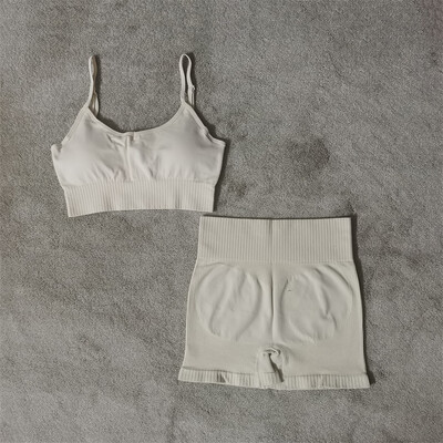 Σετ γυμναστικής γιόγκα Αθλητικά Γυναικεία Αθλητικά Αθλητικά Γυναικεία Αθλητικά Ενδύματα γυμναστικής Ψηλόμεση Κολλάν Σετ δύο τεμαχίων Σορτς Σετ Γυναικεία Ρούχα Γυμναστικής