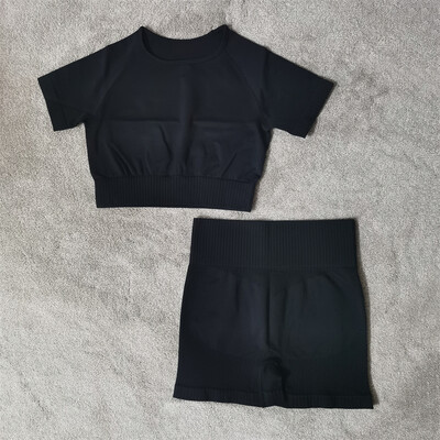 Σετ γυμναστικής γιόγκα Αθλητικά Γυναικεία Αθλητικά Αθλητικά Γυναικεία Αθλητικά Ενδύματα γυμναστικής Ψηλόμεση Κολλάν Σετ δύο τεμαχίων Σορτς Σετ Γυναικεία Ρούχα Γυμναστικής