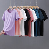 Νέο αθλητικό μπλουζάκι με κοντό μανίκι ζεύγος Ice Silk Καλοκαιρινό μπλουζάκι που απορροφά τον ιδρώτα και γρήγορα στεγνώνει αναπνεύσιμο γυναικείο μπλουζάκι