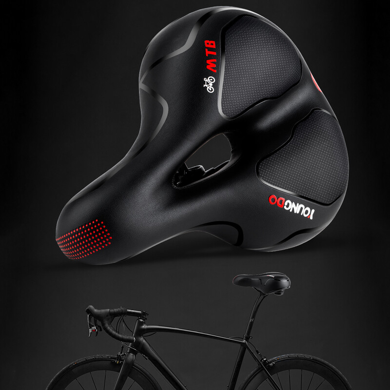 YOUNGDO Άνετο κάλυμμα σέλας ποδηλάτου PU Δερμάτινο τζελ Φαρδύ μαξιλάρι ποδηλάτου απορρόφησης κραδασμών για αξεσουάρ MTB Mountain Road Bike