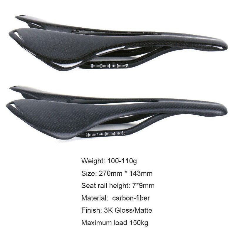 No logo 3K Matte/Gloss Full Carbon Saddle Seat for Road/MTB Mountain Bike Bicycle