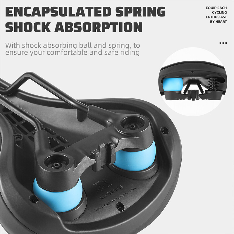 WEST BIKING Gel Άνετη σέλα ποδηλάτου Μαλακό σοκ μπάλα σφράγισης ελατηρίου Σέλα διπλού αμορτισέρ MTB κάθισμα με πίσω φως LED