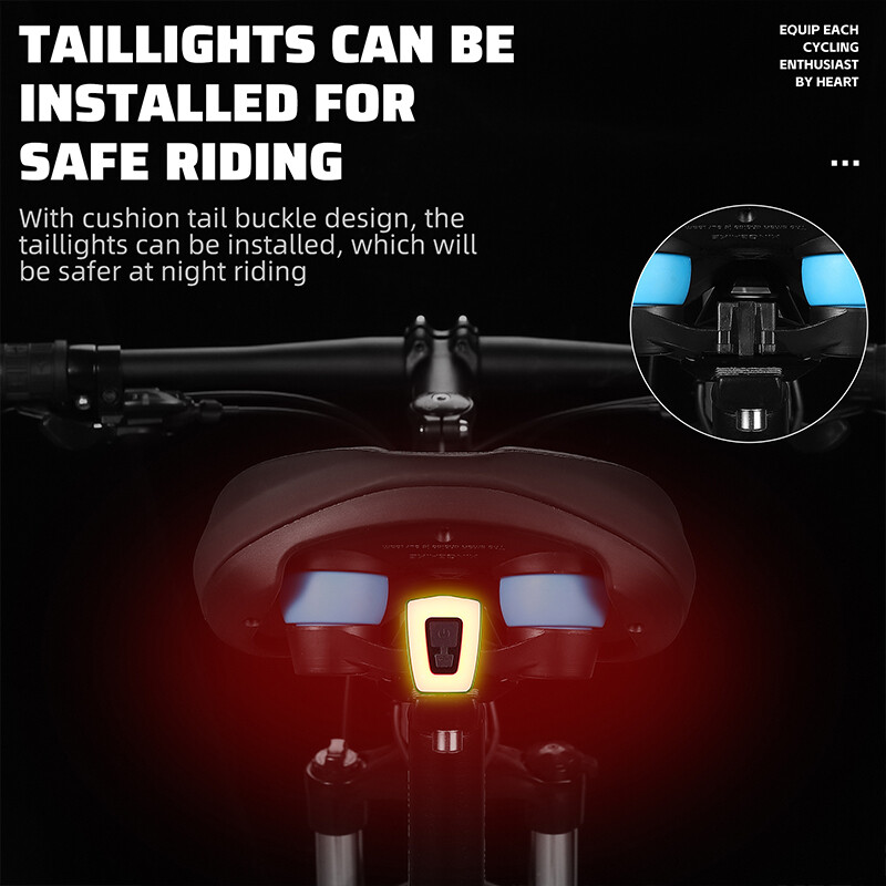 WEST BIKING Gel Άνετη σέλα ποδηλάτου Μαλακό σοκ μπάλα σφράγισης ελατηρίου Σέλα διπλού αμορτισέρ MTB κάθισμα με πίσω φως LED