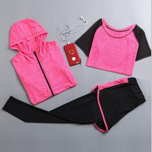 Καυτές εκπτώσεις γυναικεία σετ γιόγκα γρήγορου στεγνώματος σακάκι γιόγκα+μπλουζάκι+σουτιέν+σορτς+παντελόνι γυμναστήριο ρούχα γυμναστικής γυναικεία αθλητικά απαλά σετ για τρέξιμο