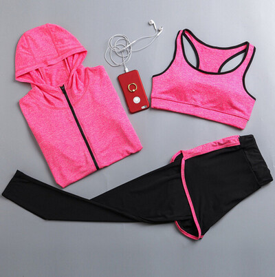 Καυτές εκπτώσεις γυναικεία σετ γιόγκα γρήγορου στεγνώματος σακάκι γιόγκα+μπλουζάκι+σουτιέν+σορτς+παντελόνι γυμναστήριο ρούχα γυμναστικής γυναικεία αθλητικά απαλά σετ για τρέξιμο