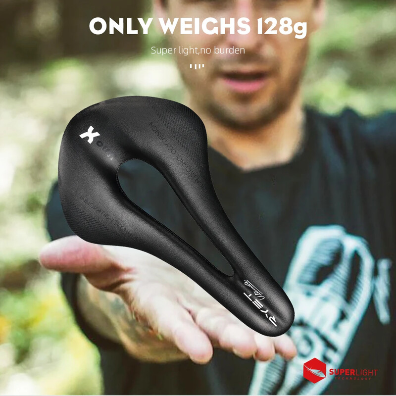 RYET Bike Saddle 5D 6D 7D Ultralight Leather Road Mountain Πλήρους άνθρακα Μαξιλάρι καθίσματος ποδηλάτου 143mm 145mm 155mm MTB Ποδηλατικά ανταλλακτικά
