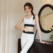 Color Blocking ψηλόμεση γυναικεία στολή γιόγκα Quick Dry Running Sports Summer Summer Breathable Gym Fitness Set