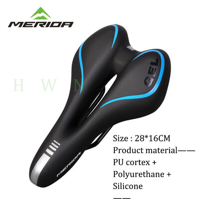 Γνήσια MERIDA Breathable Bike Saddle Thickened PU Leather Sponge Silicone Mountain Bike Seath Seat Pocycle
