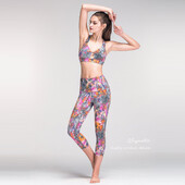 Γυναικείο κοστούμι γιόγκα γυμναστικής 2 τμχ Αθλητικό σετ γυμναστικής αναπνεύσιμο μπλουζάκι σουτιέν Φαρδύ κολάν με παντελόνι καμπάνα