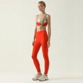 Ρούχα γιόγκα 2 τεμαχίων Γυναικεία φόρμα αθλητικής φόρμας Pilates Στολή γυμναστικής γυμναστικής Push Up Ρούχα Αθλητικό σουτιέν Κολάν κοστούμι