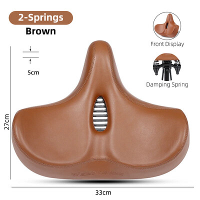 WEST BIKING MTB σέλα ελατηρίου Ηλεκτρικό ποδήλατο Ευρύ άνετο δερμάτινο κάθισμα ποδηλάτου ρετρό καφέ σέλα Μαλακή σέλα που απορροφά τους κραδασμούς