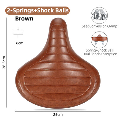 WEST BIKING MTB σέλα ελατηρίου Ηλεκτρικό ποδήλατο Ευρύ άνετο δερμάτινο κάθισμα ποδηλάτου ρετρό καφέ σέλα Μαλακή σέλα που απορροφά τους κραδασμούς