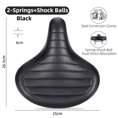 WEST BIKING MTB σέλα ελατηρίου Ηλεκτρικό ποδήλατο Ευρύ άνετο δερμάτινο κάθισμα ποδηλάτου ρετρό καφέ σέλα Μαλακή σέλα που απορροφά τους κραδασμούς
