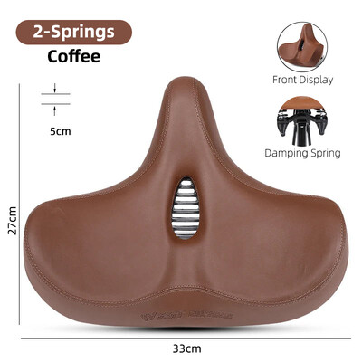 WEST BIKING MTB σέλα ελατηρίου Ηλεκτρικό ποδήλατο Ευρύ άνετο δερμάτινο κάθισμα ποδηλάτου ρετρό καφέ σέλα Μαλακή σέλα που απορροφά τους κραδασμούς