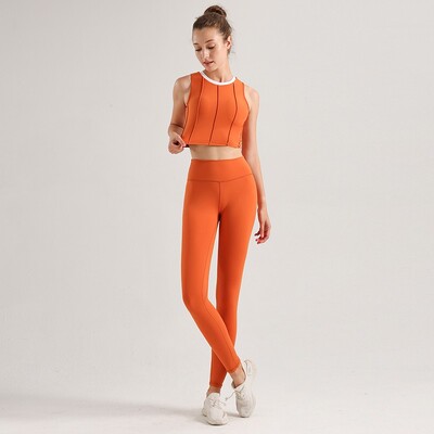 Kompleti za jogu u različitim bojama Dvodijelna odijela za pilates Sportska skraćena majica i tajice s visokim strukom Ženske trenirke Uska aktivna odjeća