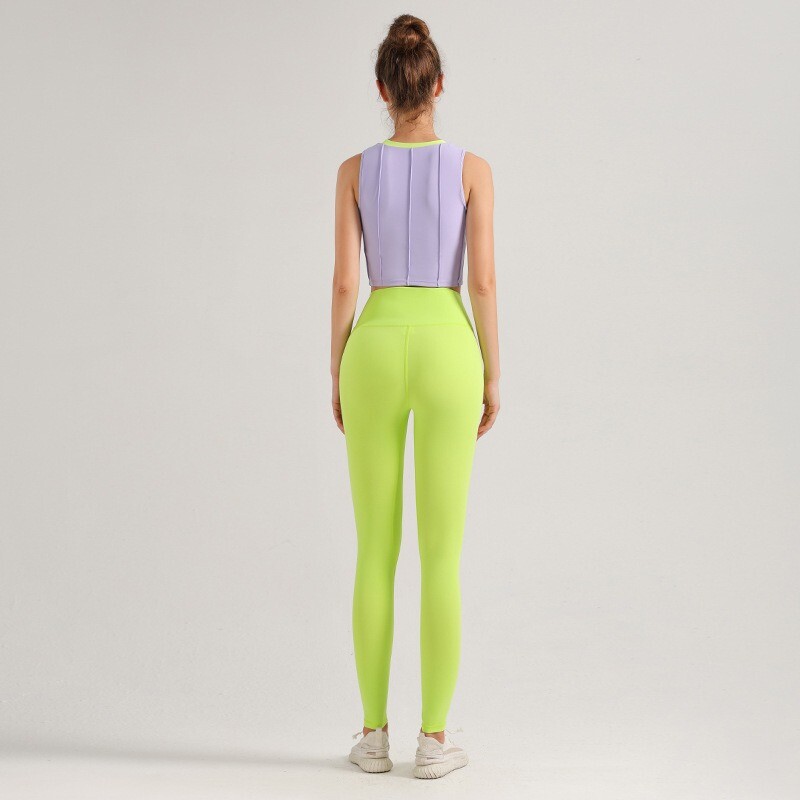 Kompleti za jogu u različitim bojama Dvodijelna odijela za pilates Sportska skraćena majica i tajice s visokim strukom Ženske trenirke Uska aktivna odjeća