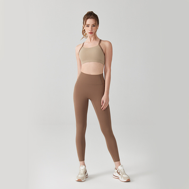 Γυναικεία χρωματικά σετ γιόγκα αντίθεσης Σουτιέν με σταθερά μαξιλαράκια και ανυψωτικό κολάν γοφού Φόρμες γυμναστικής Ρούχα γυμναστικής