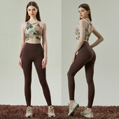 Nude joga odijelo Ženska trenirka Sportski grudnjak Komplet hlača Pilates odijelo za fitness Ženska odjeća za teretanu Dvodijelna uska odjeća za vježbanje