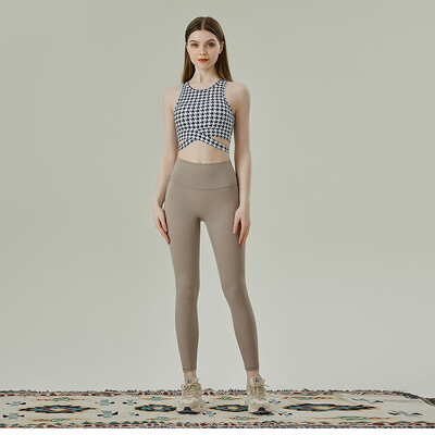 Nude joga odijelo Ženska trenirka Sportski grudnjak Komplet hlača Pilates odijelo za fitness Ženska odjeća za teretanu Dvodijelna uska odjeća za vježbanje