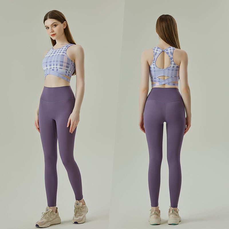 Nude joga odijelo Ženska trenirka Sportski grudnjak Komplet hlača Pilates odijelo za fitness Ženska odjeća za teretanu Dvodijelna uska odjeća za vježbanje
