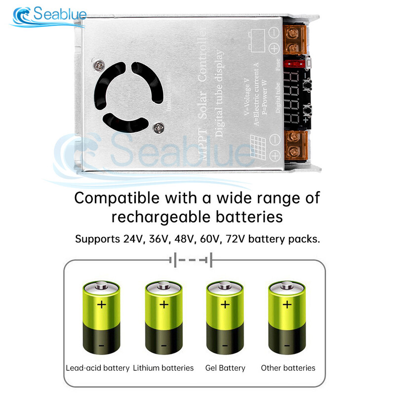 MPPT 450W 12A võimendus päikeseenergia kontroller 12V ~ 50V astmeline laadimine 24V36V48V60V72V LiFePO4 liitium-plii-happegeellaku jaoks