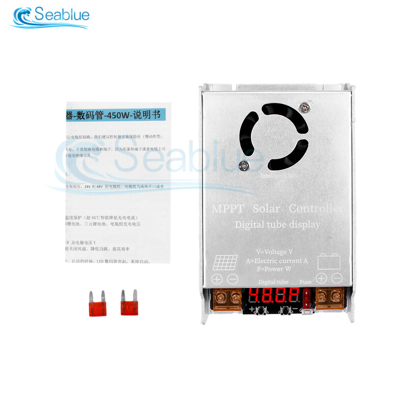 MPPT 450W 12A võimendus päikeseenergia kontroller 12V ~ 50V astmeline laadimine 24V36V48V60V72V LiFePO4 liitium-plii-happegeellaku jaoks