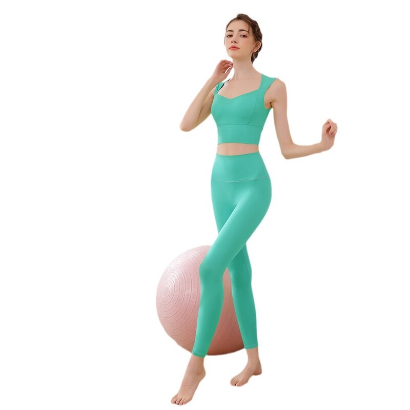 2 KOMADA Trenirke Ženske garniture za jogu Sportska odjeća Tajice za podizanje bokova Fitness grudnjak Crop Top Odjeća za teretanu Ženska sportska odjeća