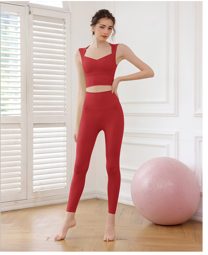 2 KOMADA Trenirke Ženske garniture za jogu Sportska odjeća Tajice za podizanje bokova Fitness grudnjak Crop Top Odjeća za teretanu Ženska sportska odjeća