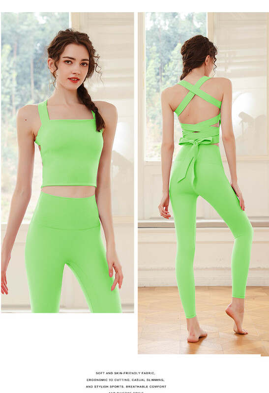 Dvodijelna odjeća za jogu Ženska sportska odjeća Odijelo za pilates Fitness Sportski kompleti Push up trenirke za vježbanje u teretani Grudnjaci i tajice