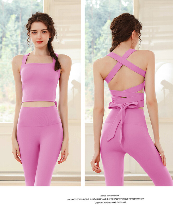 Dvodijelna odjeća za jogu Ženska sportska odjeća Odijelo za pilates Fitness Sportski kompleti Push up trenirke za vježbanje u teretani Grudnjaci i tajice