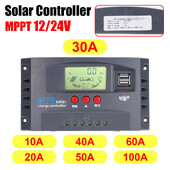 Regulator de încărcare solar MPPT 12V/24V Regulator 50VDC Ecran colorat pentru baterie Lifepo4 GEL Litiu plumb acid 20A/30/50/60/100A