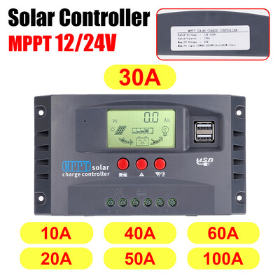 12V/24V MPPT saules uzlādes kontrolieris 50VDC regulators krāsains ekrāns Lifepo4 GEL litija svina skābes akumulatoram 20A/30/50/60/100A