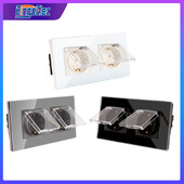 Bingoelec Zidna utičnica 16A Dvostruka vodootporna utičnica Električna bijela kristalna ploča Električne utičnice 110V - 250V EU standard