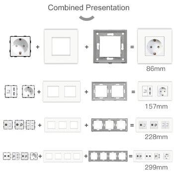 BSEED Ματ Πλαστικό Πλαίσιο EU Βύσμα τοίχου RJ45 TV ST HDMI CAT5/6 Υποδοχές USB Μηχανικός διακόπτης Λειτουργία Εξαρτήματα DIY Δωρεάν Συνδυασμός