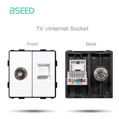 BSEED mat plastični okvir EU zidni utikač RJ45 TV ST HDMI CAT5/6 USB utičnice Mehanički prekidač Funkcijski dijelovi DIY besplatna kombinacija