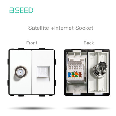 BSEED mat plastični okvir EU zidni utikač RJ45 TV ST HDMI CAT5/6 USB utičnice Mehanički prekidač Funkcijski dijelovi DIY besplatna kombinacija