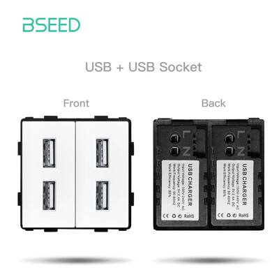 BSEED mat plastični okvir EU zidni utikač RJ45 TV ST HDMI CAT5/6 USB utičnice Mehanički prekidač Funkcijski dijelovi DIY besplatna kombinacija