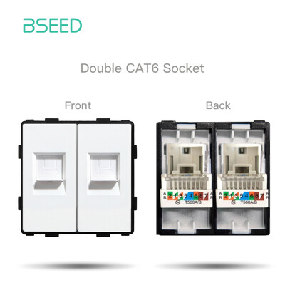 BSEED mat plastični okvir EU zidni utikač RJ45 TV ST HDMI CAT5/6 USB utičnice Mehanički prekidač Funkcijski dijelovi DIY besplatna kombinacija