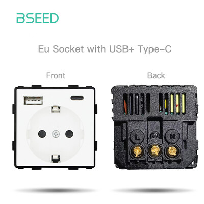 BSEED mat plastični okvir EU zidni utikač RJ45 TV ST HDMI CAT5/6 USB utičnice Mehanički prekidač Funkcijski dijelovi DIY besplatna kombinacija