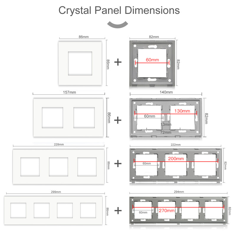 BSEED mat plastični okvir EU zidni utikač RJ45 TV ST HDMI CAT5/6 USB utičnice Mehanički prekidač Funkcijski dijelovi DIY besplatna kombinacija