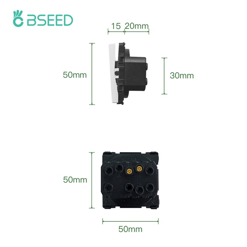 BSEED mat plastični okvir EU zidni utikač RJ45 TV ST HDMI CAT5/6 USB utičnice Mehanički prekidač Funkcijski dijelovi DIY besplatna kombinacija