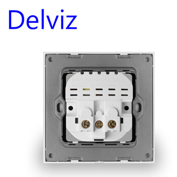 Delviz France Standard Outlet, закален стъклен панел, 5V 2100mA двоен USB защитен интерфейс за зареждане, 16A стенен захранващ USB контакт