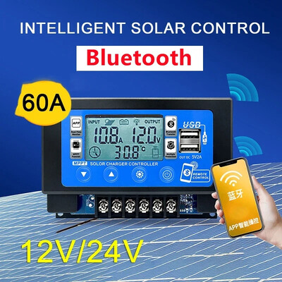 12V/24V 30A60A LCD Afișaj digital mare Bluetooth Wifi Controler de încărcare solară Controler MPPT de stocare a energiei încorporat Snap-on