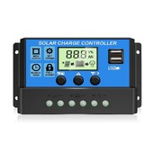Controler de încărcare solară 12V/24V PWM 10A 30A cu setare reglabilă a temporizatorului pentru afișaj LCD 