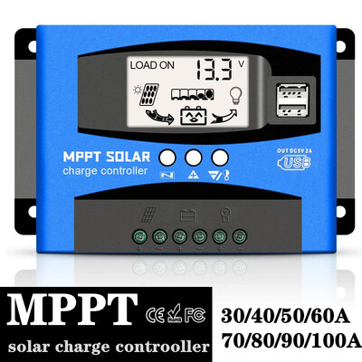 MPPT päikeseenergia laadimise kontroller 100A 12v/24v voolu automaatse teravustamise laadimise LCD-ekraan auto akuplaadi laadija regulaator koos koormusega