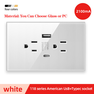Herepow Thailand American Standard Dvostruka USB zidna utičnica Type-c 3.1A brzo punjenje Patch Board adapter za pametne kućanske uređaje