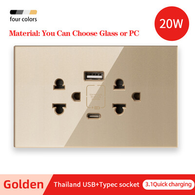 Herepow Thailand American Standard Dvostruka USB zidna utičnica Type-c 3.1A brzo punjenje Patch Board adapter za pametne kućanske uređaje