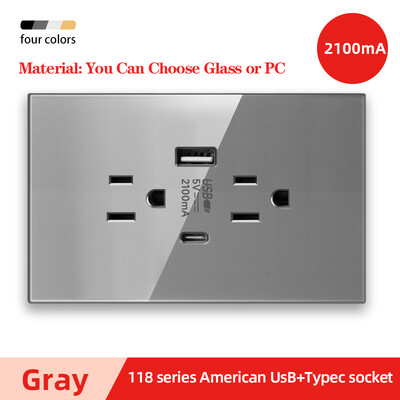 Herepow Thailand American Standard Dvostruka USB zidna utičnica Type-c 3.1A brzo punjenje Patch Board adapter za pametne kućanske uređaje