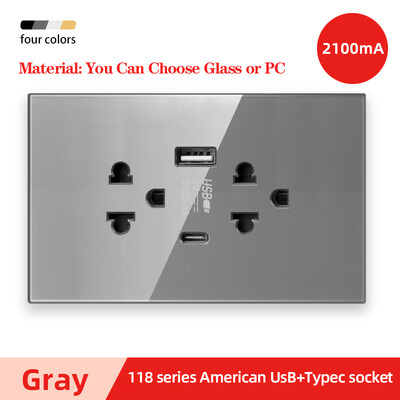 Herepow Thailand American Standard Dvostruka USB zidna utičnica Type-c 3.1A brzo punjenje Patch Board adapter za pametne kućanske uređaje
